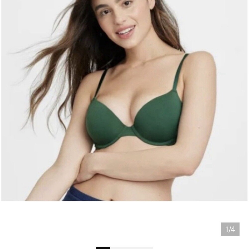 Women's Bra Auden "The Everyday" Tshirt Smooth Bra Emerald Green 36D